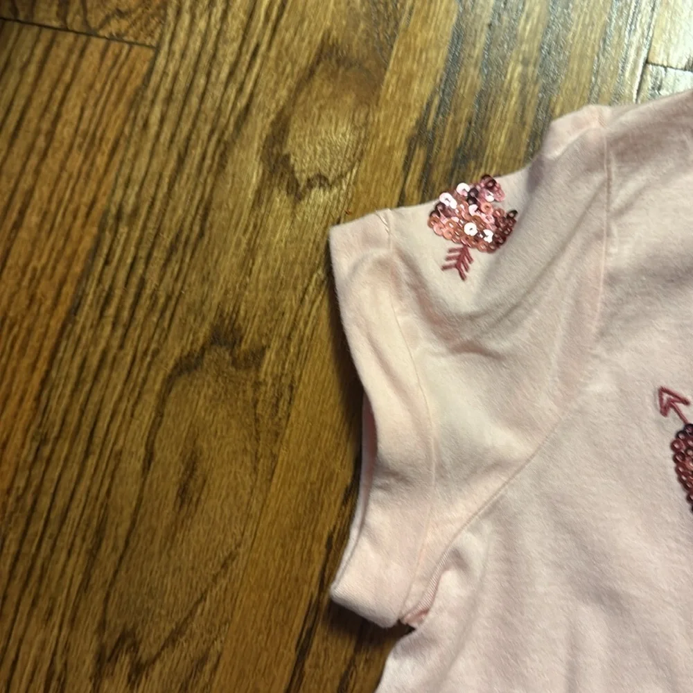 Gap kids girls sequined heart embellished pink T-shirt sizes M (8) & L (10) NWT